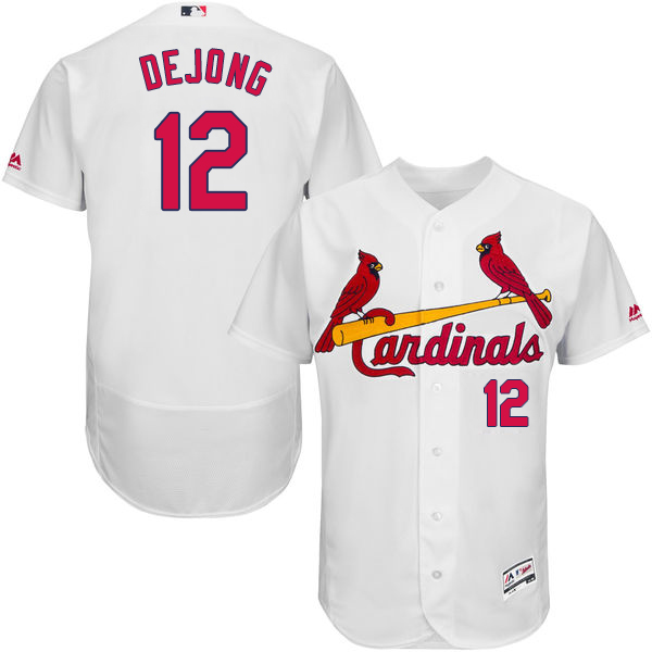 Cardinals #12 Paul DeJong White Flexbase Authentic Collection Stitched MLB Jersey - Click Image to Close